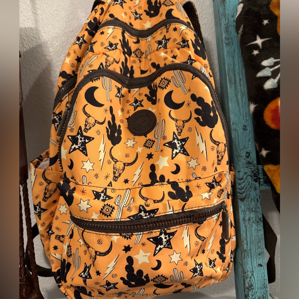 MONTANA WEST Yellow Western Print Backpack